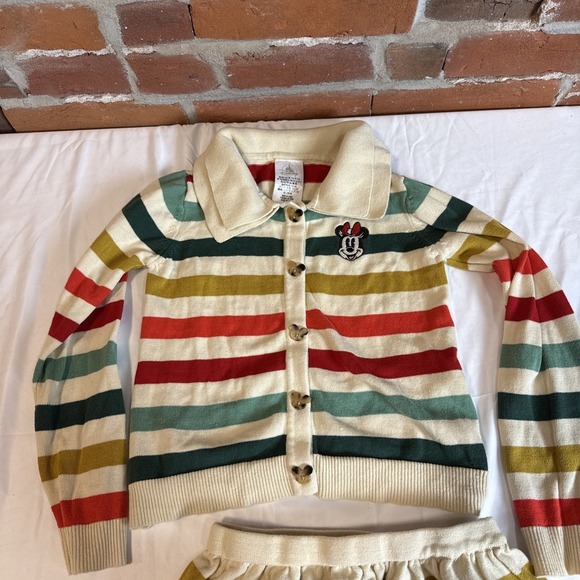 Disney Minnie Mouse Daisy Duck Embordered Sweater Skirt Set Girls 5/6 - Picture 2 of 11